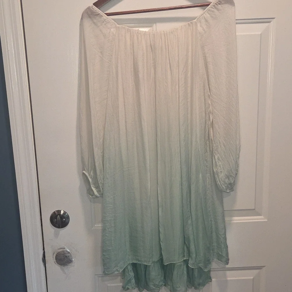 NWT Sofia Made In Italy Silk Ombre Cover Up Dress One Size - Picture 5 of 6